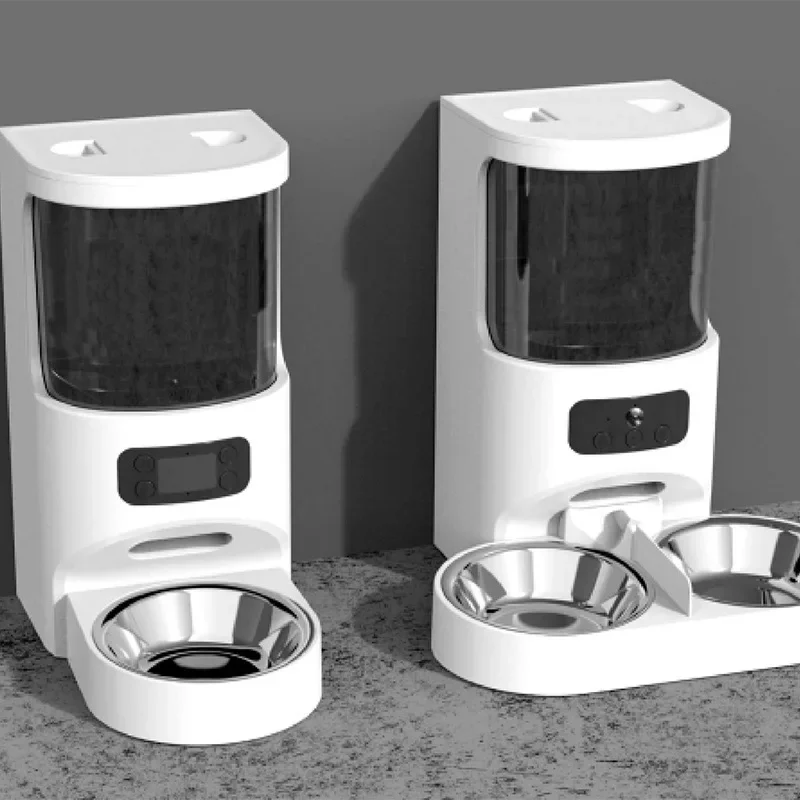 

Cat Feeder,Smart App Pet Feeder Cat And Dog Food Double Bowl Smart Pet Feeder Wifi Food Dispenser Timed Automatic FoodDispenser