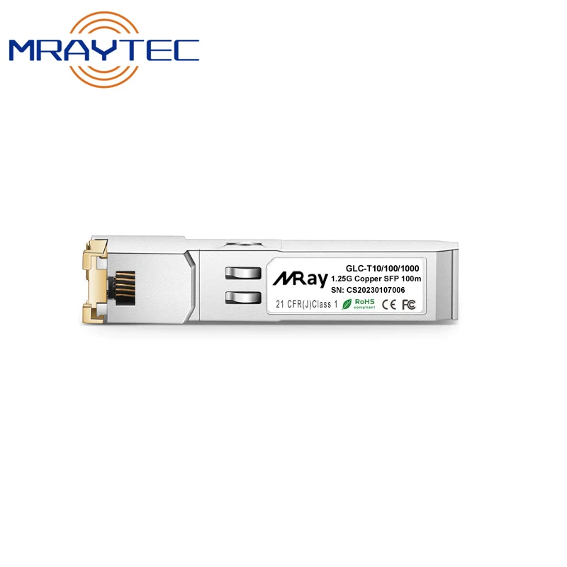 

1.25G SFP-T 10/100/1000BASE-T Gigabit Copper SFP To RJ45 Transceiver 100m Compatible Arista SFP-1G-TL