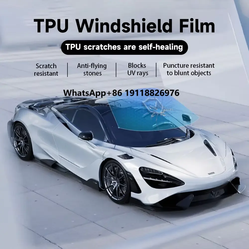 

Wholesale 7.5mil HD Hydrophobic TPU Windshield Protection Film Anti-Scratch Anti-Glare UV Proof Car Front Window Protection Film
