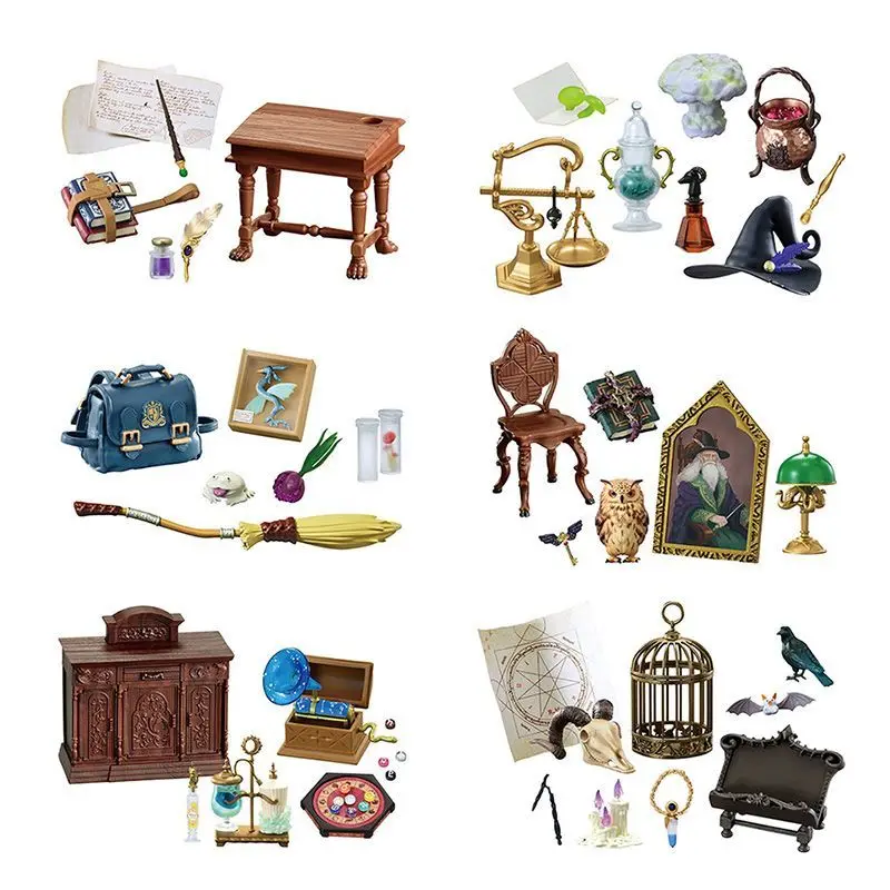 In Stock Re-Ment Genuine A Day At The Magic Academy Miniature Scene Collecte Action Model Blind Box Surprise Birthday Gifts