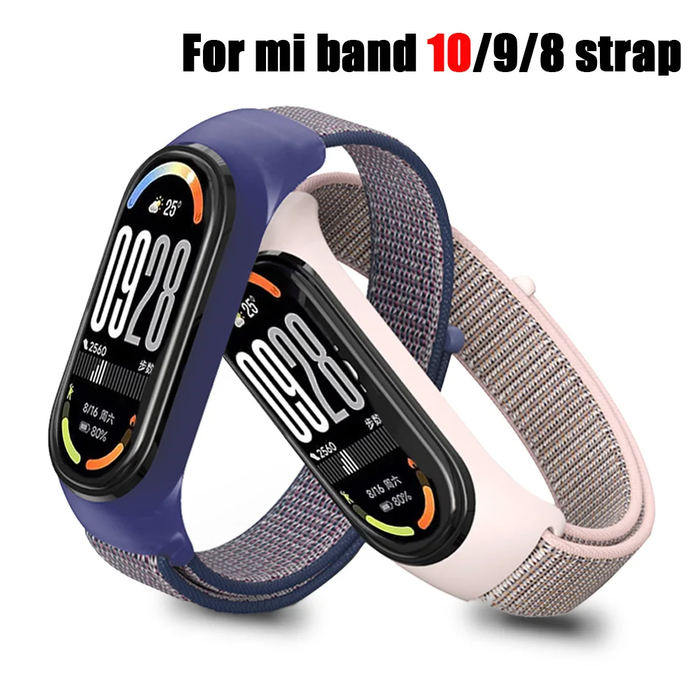 Nylon strap for xiaomi Mi Band 10 9 8 Bracelet SmartWatch Wristband Correa Replacement sport pulsera for Miband 10/8/9 NFC Band