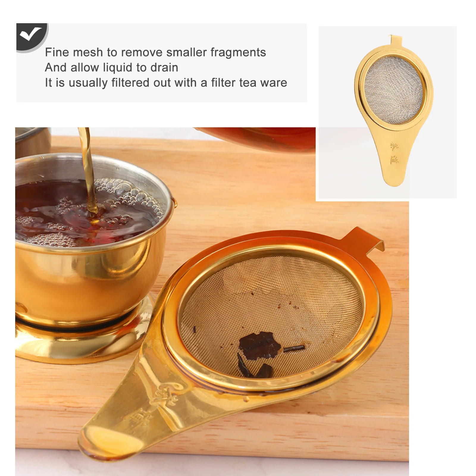 

1pc Stainless Steel Strainer Fine Mesh Reusable Tea Leaf Spice Filter For Loose Tea Infusion Kitchen Accessories