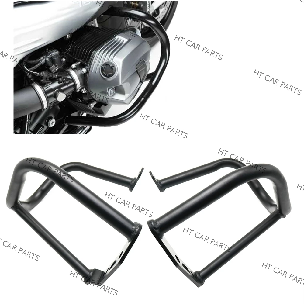 

For BMW R Nine T R9T Racer Scrambler 2014-2021 Black Motorcycle Engine Guard Crash Bar Bumper Protector Frame Protection