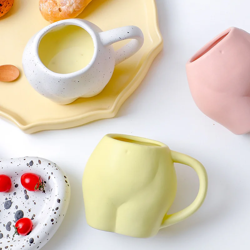 300ML Ceramic Milk Mug Coffee Cup Funny Ass Mugs Creative Body Butt Flower Pot Makeup Brush Storage Home Decoration Ornaments