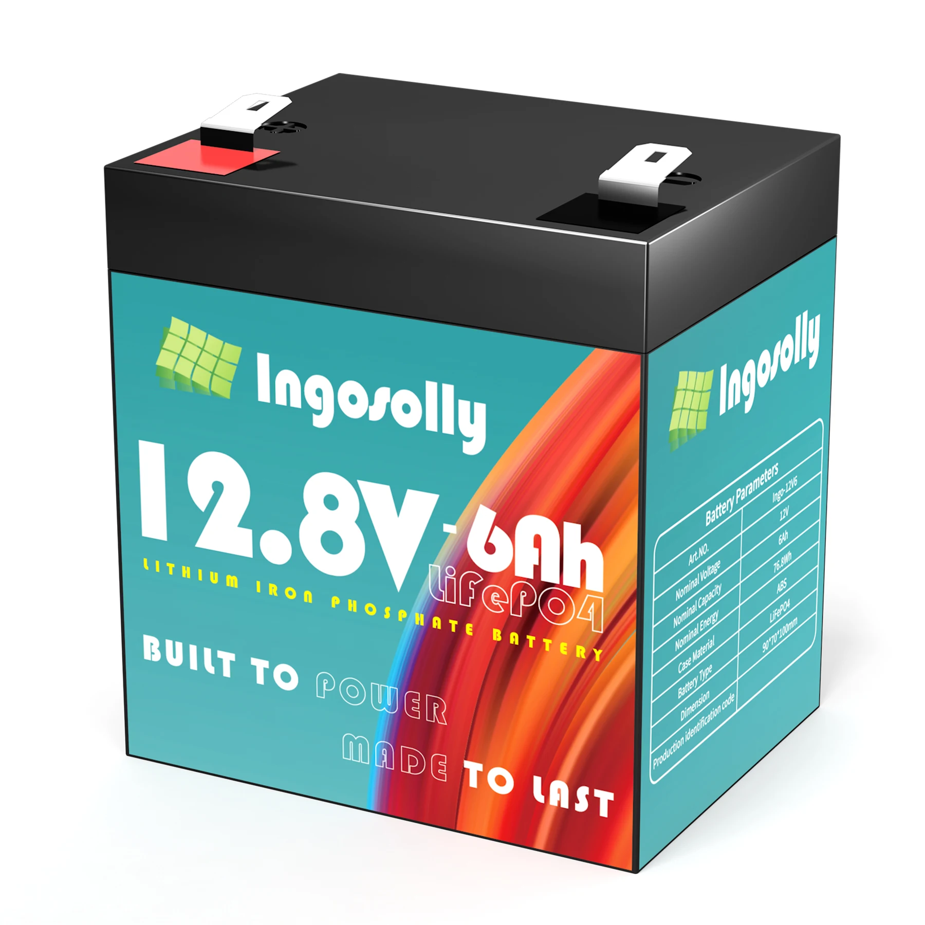 12V 10Ah Rechargeable LiFePO4 Lithium Battery with Over 3000 Times Deep Cycle and BMS Protection for Solar Panel Kit,for Scooter