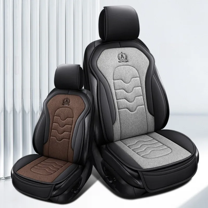 

Breathable Linen Car Seat Cover Full Set Universal Car Seat Protective Covers Auto Accessories Interior 5 seats Car Seat Cushion