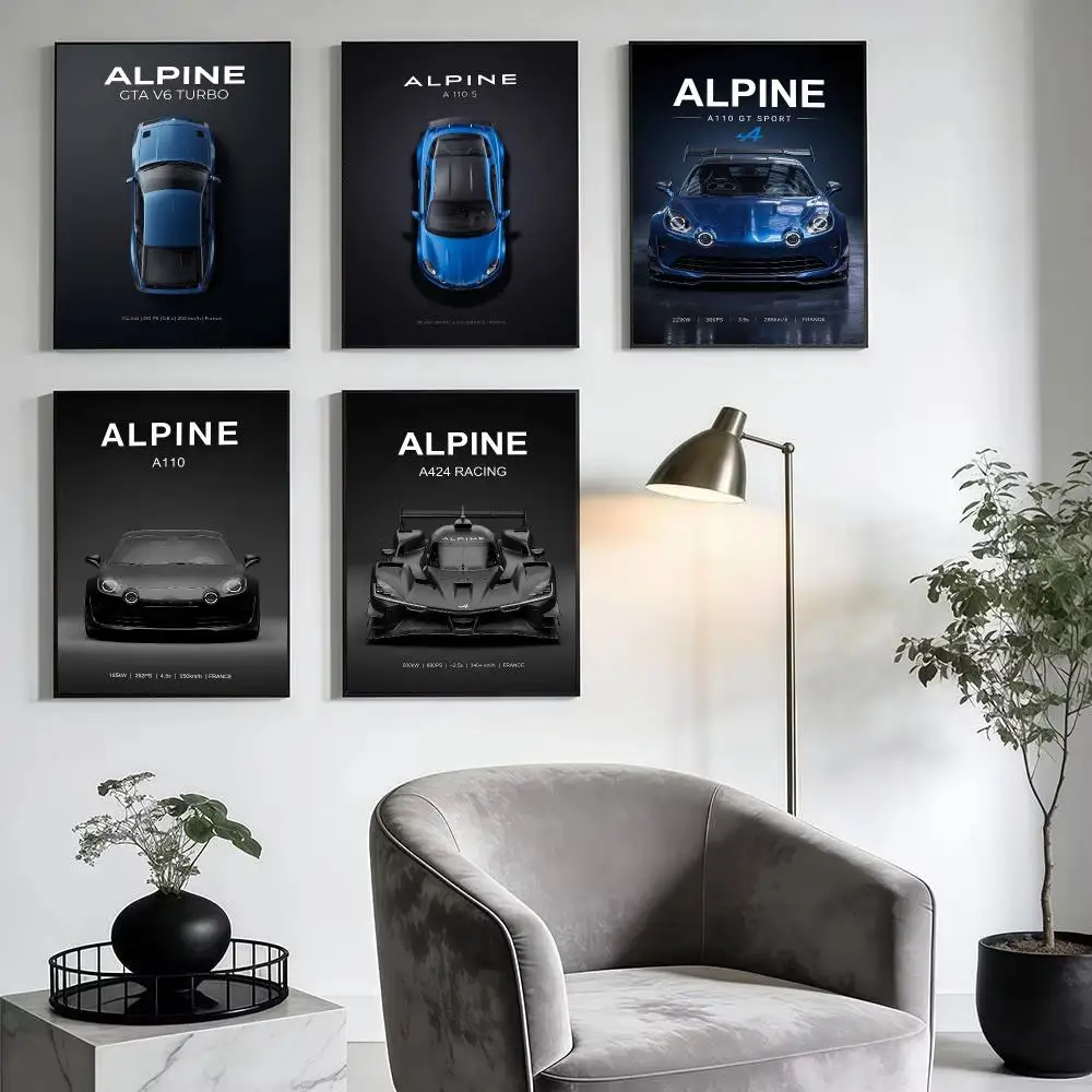 Super Car A-Alpine Poster Aesthetic Wall Art Print Modern Bedroom Living Room Decor Trendy Gift