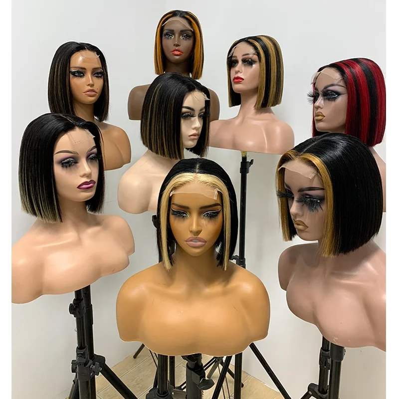 

Wholesale Double Straightening Bob Wig Raw Original Cuticle Alignment 100% Human Hair 13x4 high definition full lace front