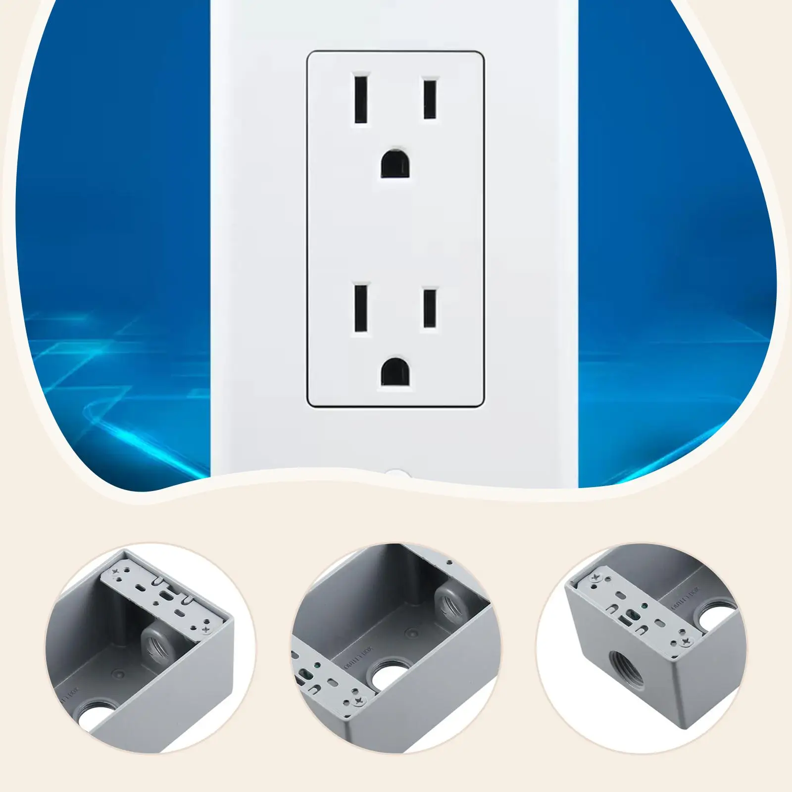 Weatherproof Distribution Box Outdoor Aluminum Electrical Junction Box Enclosure for US Standard 118 Type Outlet Protection