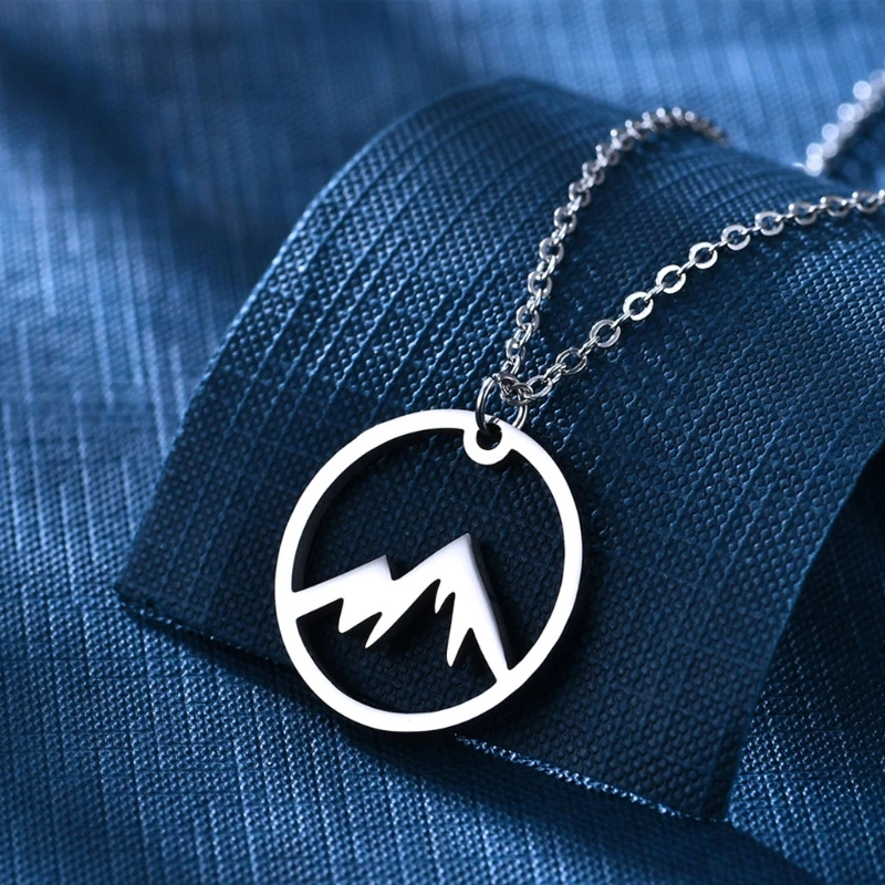 All-match Natural Mountain Pendant Necklace Clavicle Chain Jewelry for Teenager