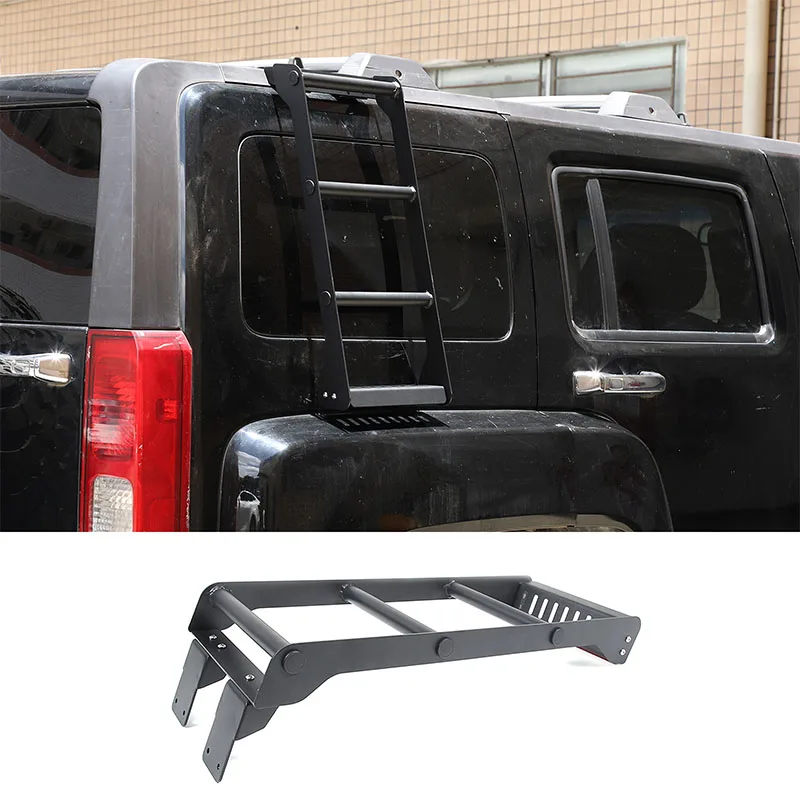 

For Hummer H3 2005-2009 Car rear window auxiliary ladder side ladder carbon steel black car exterior modification accessories