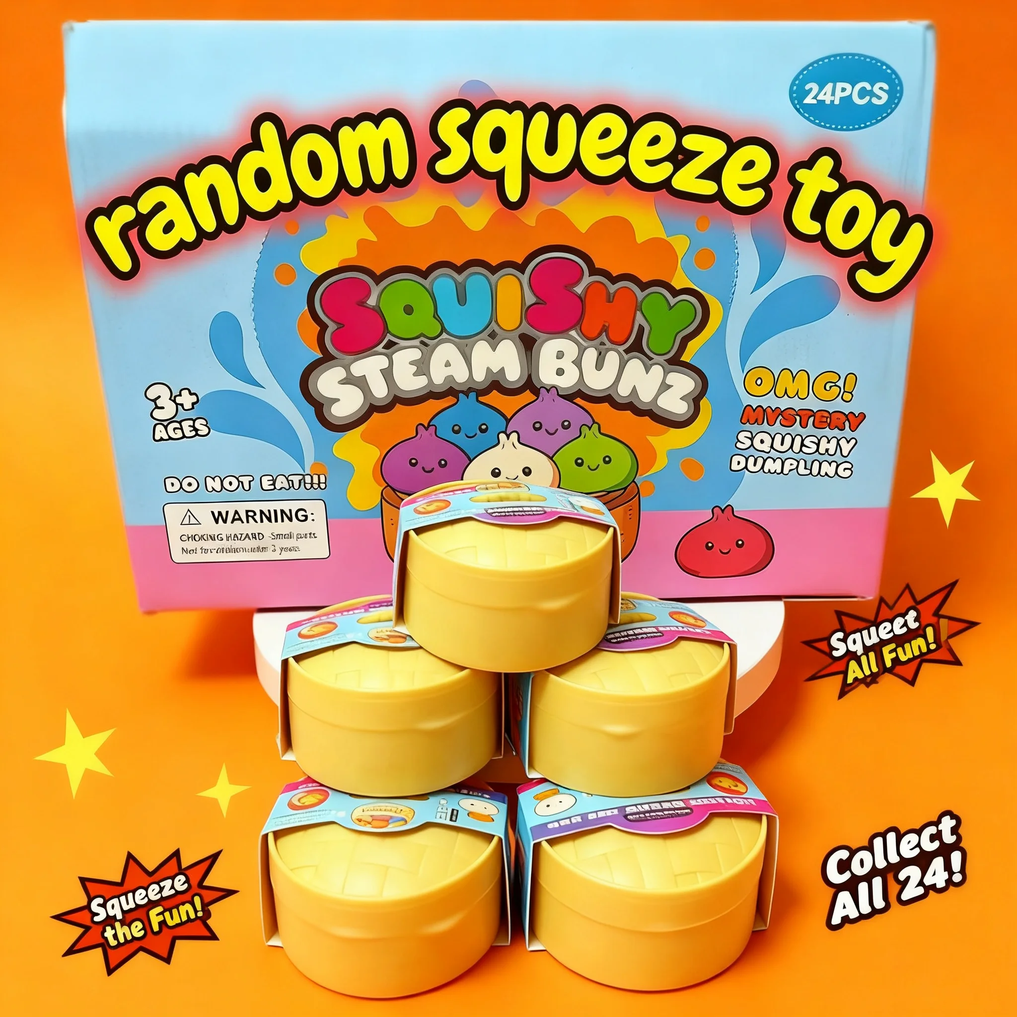 2026 New Blind Box Colorful Simulated Dumpling Squishy Antistress Relaxing Relieve Anxiety Rebound Squeeze Toy Reliever