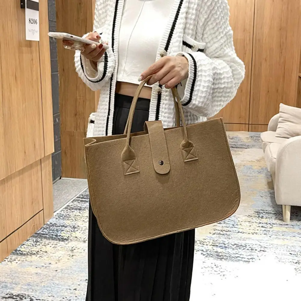 Fashion Women Handbag Portable Solid Color Large Capacity Rectangle Gift Thickened Felt Ladies Tote Bag Purse Women's Handbags