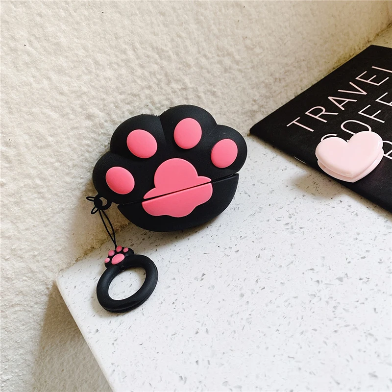 เคสหูฟังซิลิโคน3D น่ารักสำหรับ airpods Pro 2เคสชุดหูฟังรูปสัตว์รูปแมวอุ้งเท้าสุนัขเคสป้องกันสำหรับ airpods 1/2/3