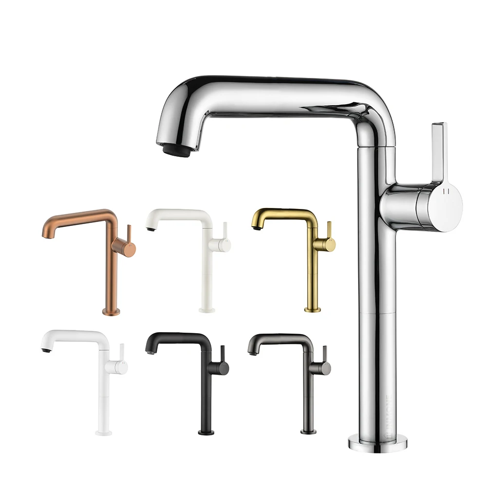 

Rose Gold New High End Brushed Gold Luxury Modern 360 Swivel Simple Bathtub Mixer Faucet