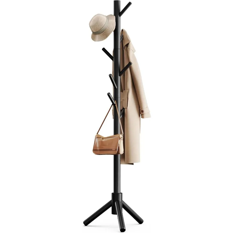 3 Adjustable Sizes Coat Tree with 8 Hooks, Coat Stands for Hallway Entryway, Hat Stand for Clothes