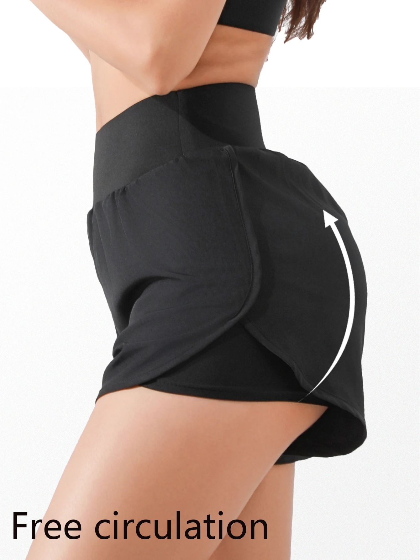 【Pack da 3 pantaloncini a vita alta】 Pantaloncini da allenamento per yoga da donna, pantaloncini da palestra elastici ad asciugatura rapida neri + grigi + rosa con vestibilità ampia, corsa atletica