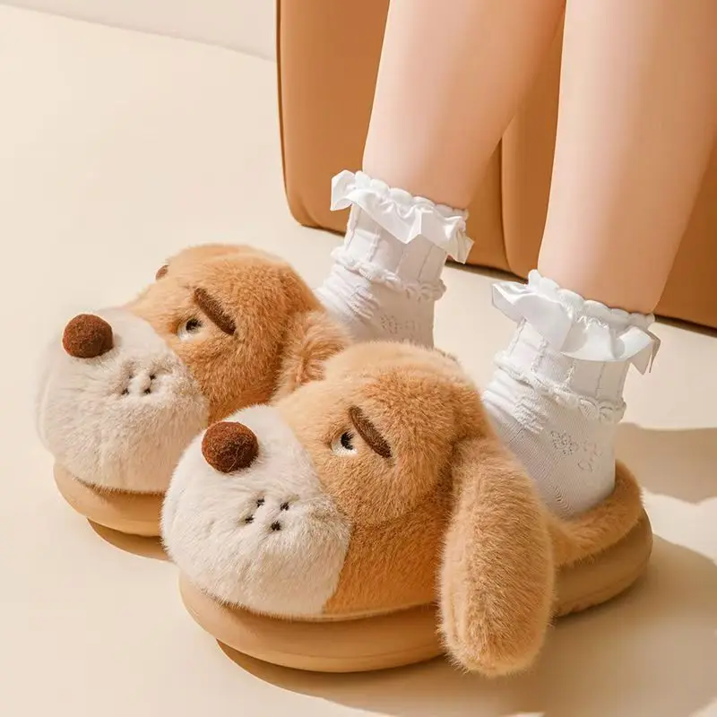 

Women Winter Cartoon Baotou Cotton Slippers Soft Sole Non Slip Plush Thickened Warm Home Cotton Slippers Lovely Fuzzy Slippers