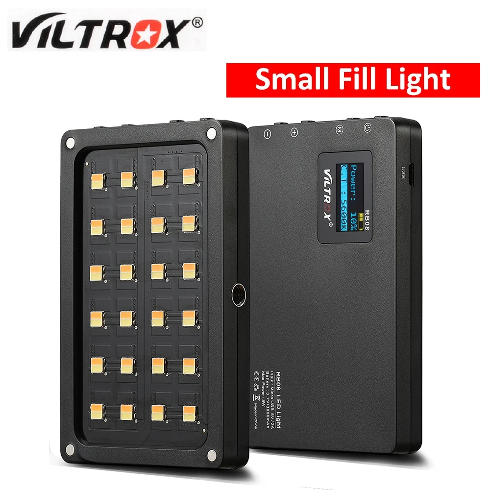 Viltrox RB08 Bi-color 2500K-8500K Mini Video LED Light Portable Fill Light Built-in Battery for Phone Camera YouTube live