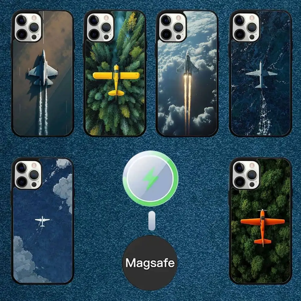

Airplane Phone Case For iPhone 16,15,14,13,12,11,Plus,Pro,Max Mini Magsafe Magnetic Wireless Charging