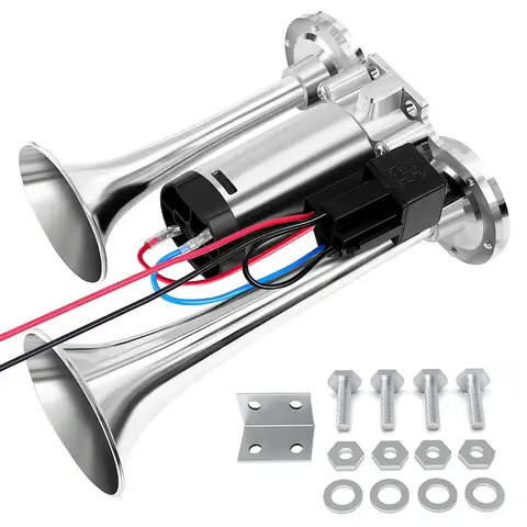 600DB Horn 12V Super Loud Car Electric Horn Dual Trumpets Air Horn Speaker For Car SUV Vehicle Boat Train Motorcycle RV Truck