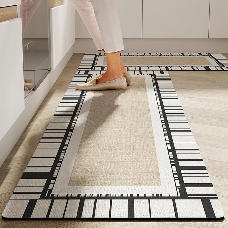 

Kitchen Mat Carpet Anti-Slip Absorbent Bathroom Toilet Rug Long Bedroom Living Room Entrance Doormat Modern Home Decor