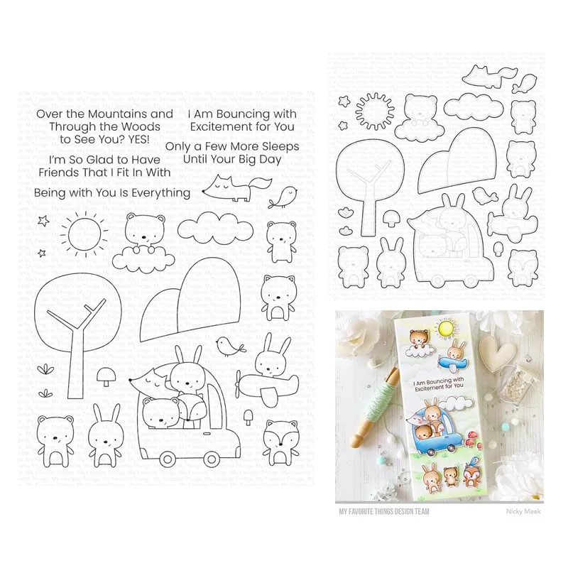 

May 2023 New I'm Glad We Fit In Animals Clear Stamps Cutting Dies Scrapbooking for Paper Making Embossing Frames Card Set