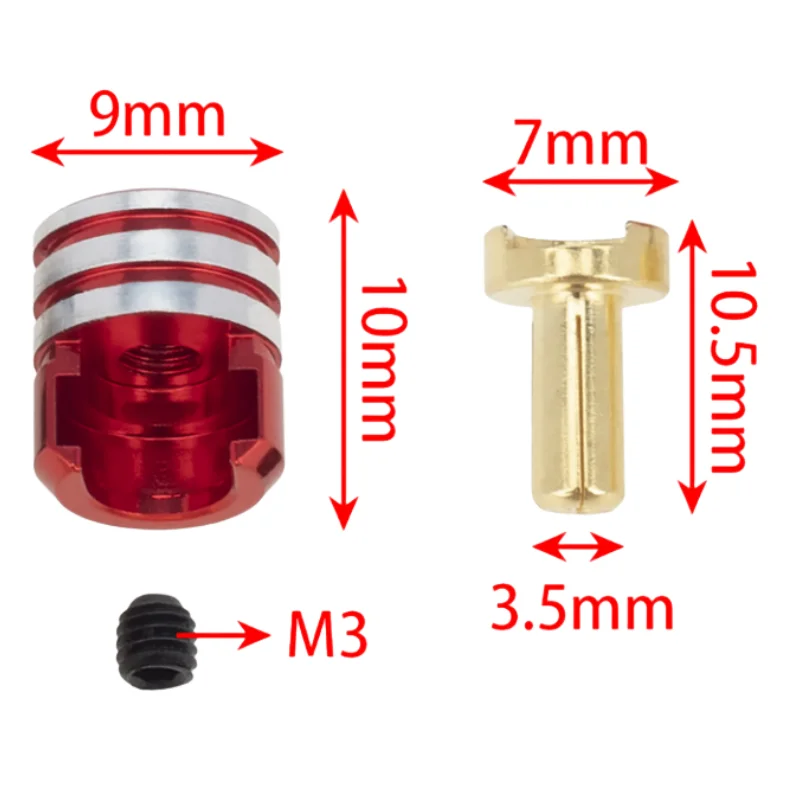 2 sztuki mosiężnych wtyczek i uchwytów na baterie 5.0mm 4.0mm 3.5mm do 1/10 samochodów terenowych RC części zamienne akcesoriów samochodowych