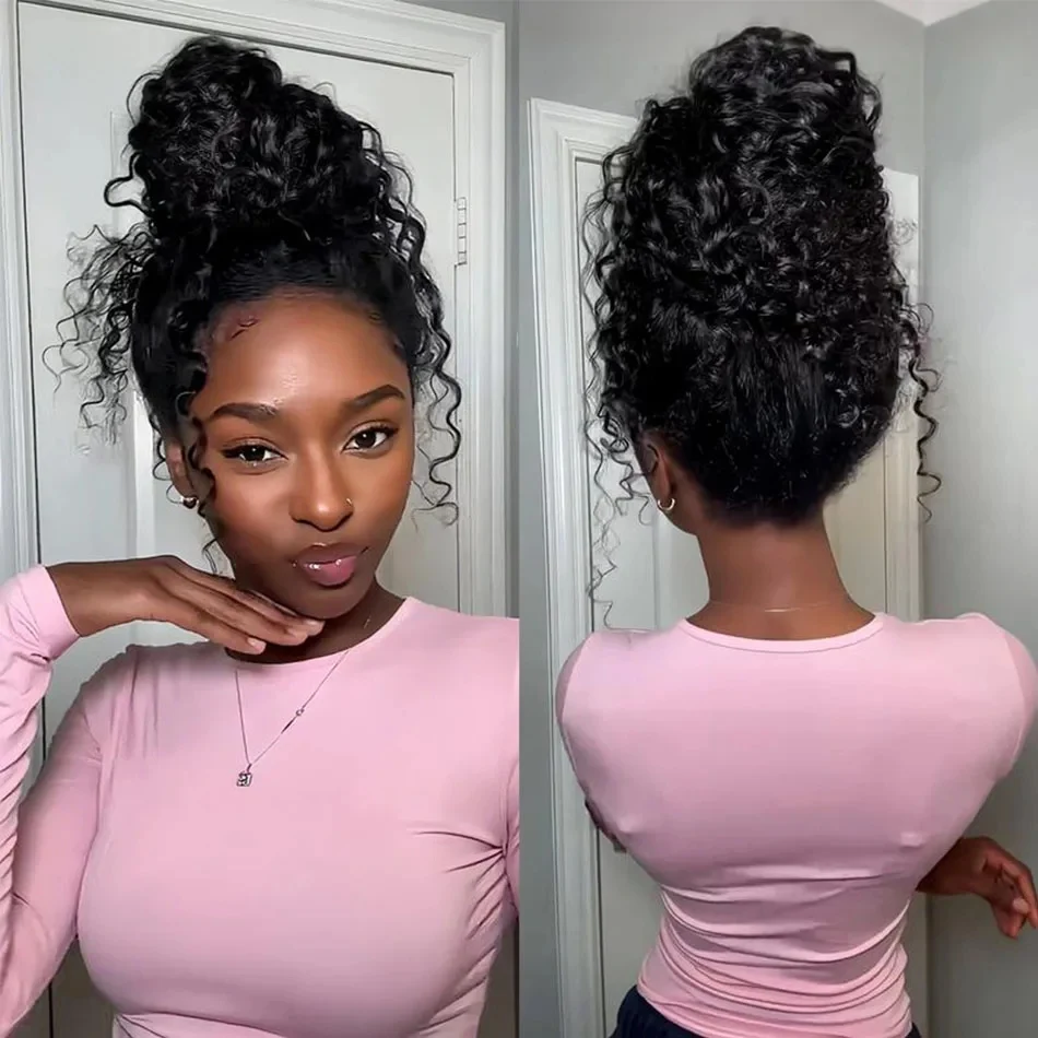 

30 40 Inches Loose Deep Wave Lace Frontal Wig 250% Density Brazilian 360 HD Full Water Wave Lace Curly Human Hair Wigs For Women