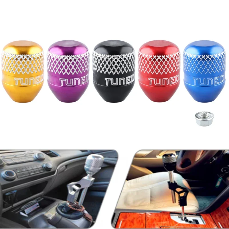 New M10x1.5 Aluminum White Engraved Mark Thread Billet Gear Shift Knob Gear Stick Head Shifter Lever For Honda With Logo