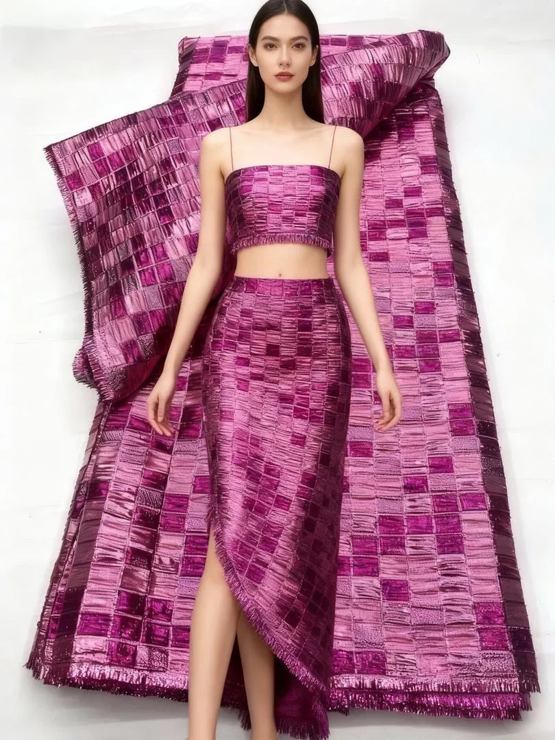 2025 nueva tela de encaje Jacquard nigeriano francés africano de alta calidad de lujo para bordado mujeres boda fiesta novia vestido de costura