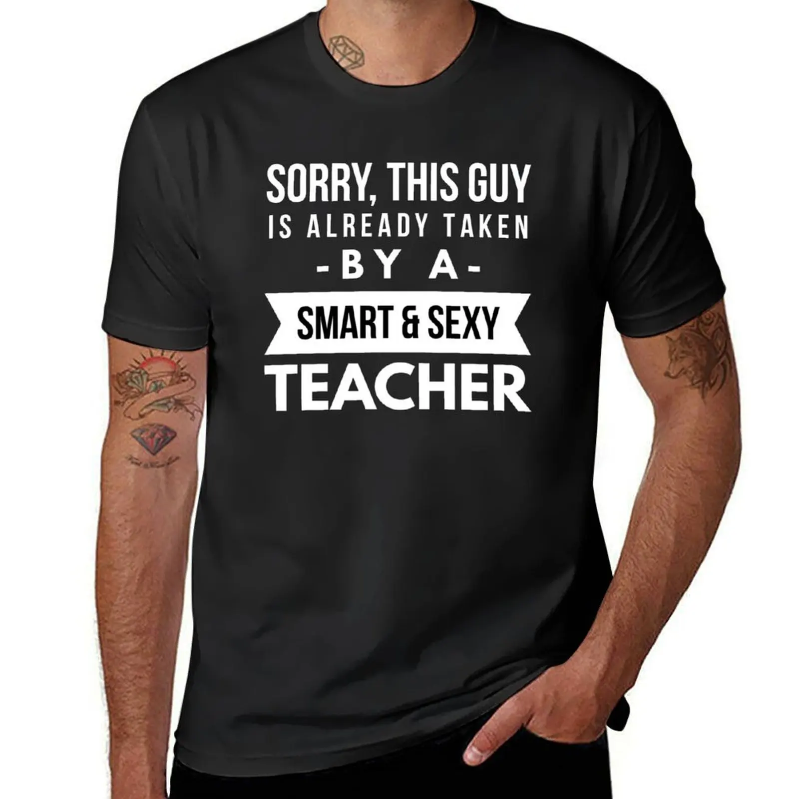 Already taken by a smart & sexy Teacher T-Shirt tops anime boys animal print Short sleeve tee mens graphic t-shirts pack