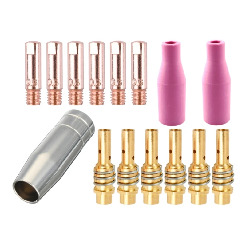 accesorios soldadura con soporte para puntas contacto boquillas, puntas soldadura MB15, soporte para antorcha