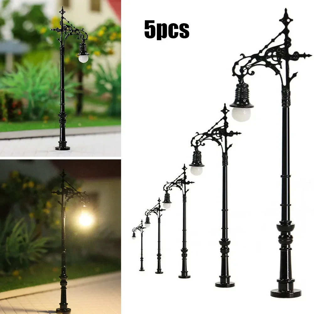 5 Pcs Model Railway LED Street Light N Gauge Lamp 1: 160 Street Lamp LED Light Model Train Model Lamps Building Layout