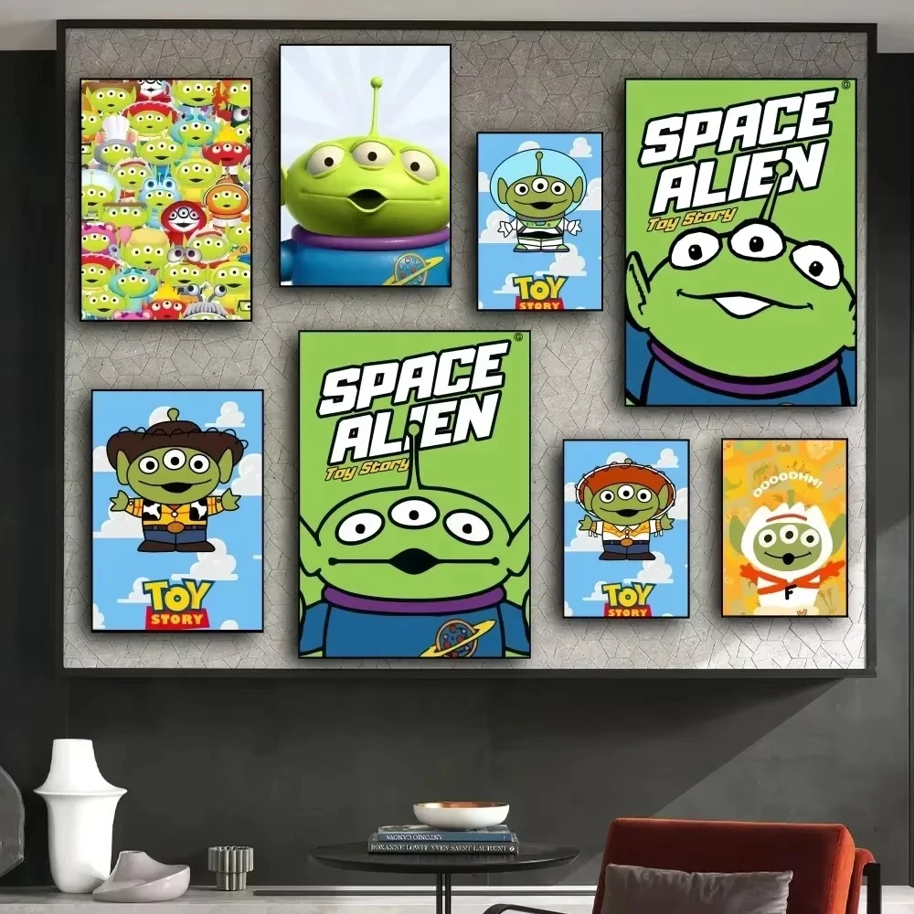 MINISO lienzo pintura póster impresiones cuadros de pared Disney Toy Story Alien sala de estar decoración del hogar