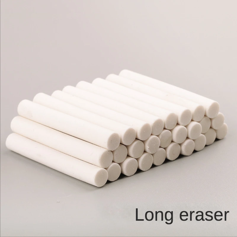 10 Eternal Pencil Replaceable Eraser for Students Art Eraser for Electric Long Strip Cylindrical Eraser Core Stationery Supplies