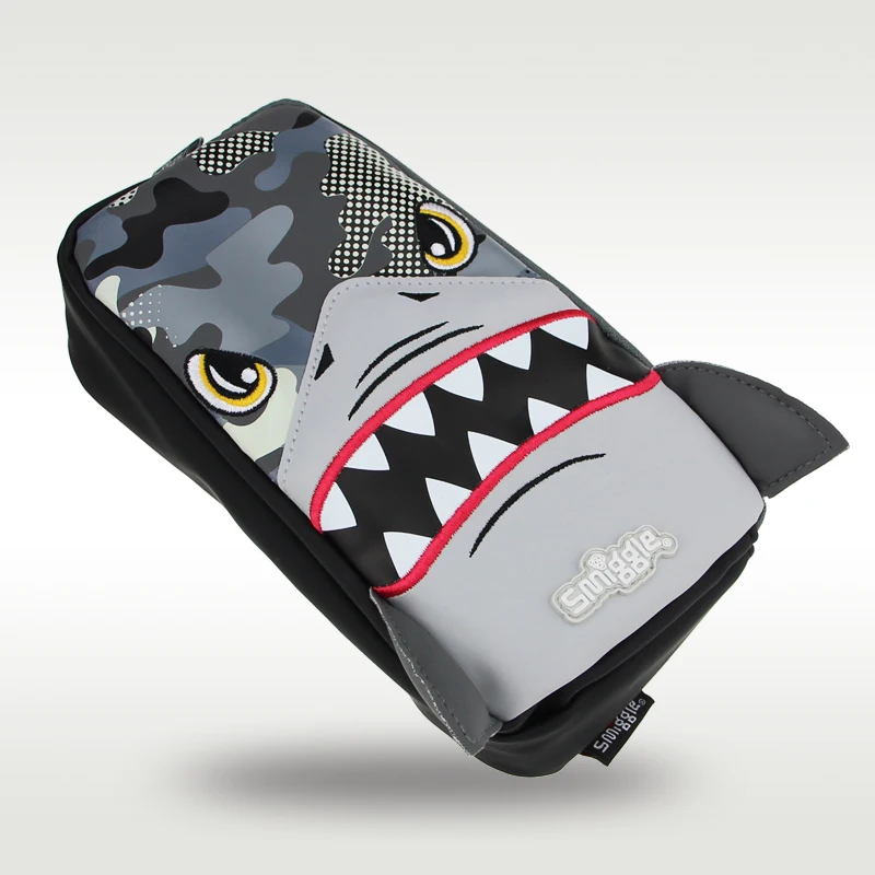 Australia Smiggle Original Hot Selling Pencil Case Student Cool Pencil Case Grey Shark Large Capacity Tote Bag