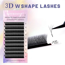 3d Volumen Wimpern Cluster falsche Wimpern automatische Blume w Form c d Curl vorgefertigte Fans individuelle Wimpern verlängerung Make-up