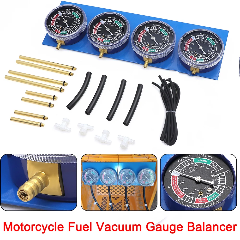 

for 4 Cylinder Motorcycle Carburetor Carb Synchronizer Kit Ignition Tester Balancer Test Gauges Set Motorbike Diagnostic Tools