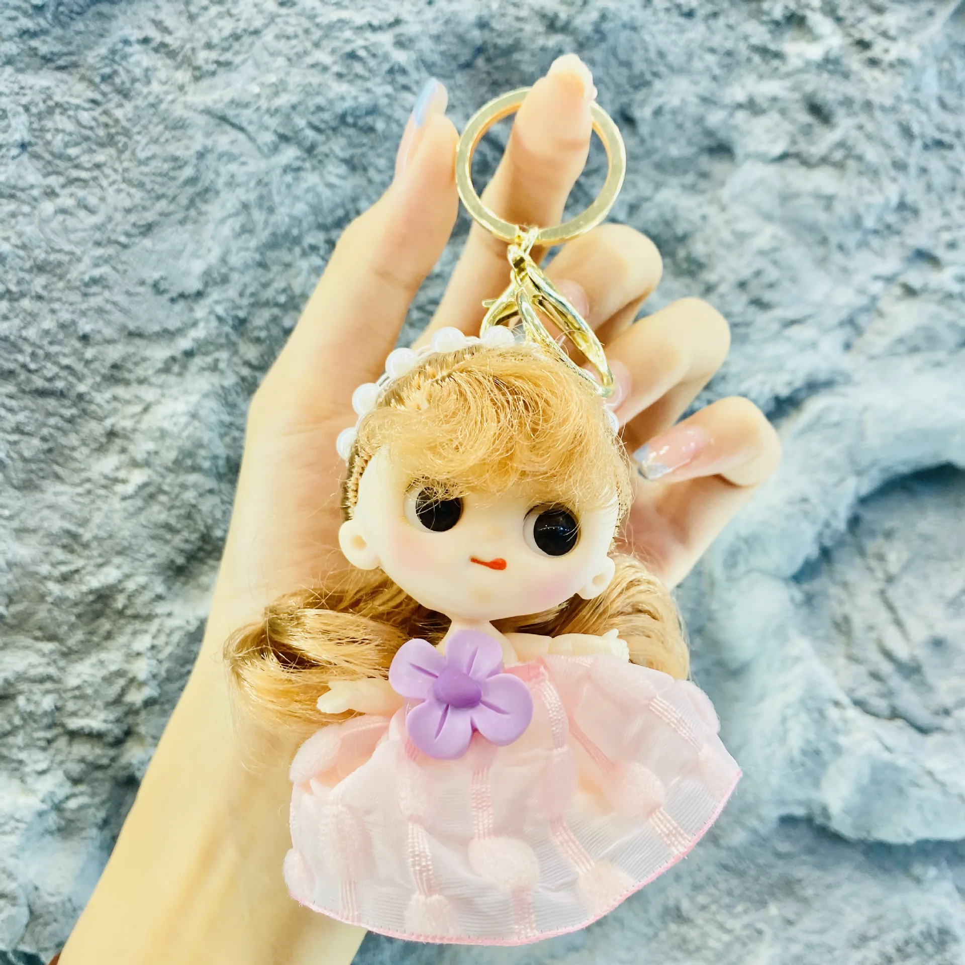 Girl Princess Doll Toy Keychain Pendant Cute Flower Doll Accessories Bag Decoration Head Hands And Feet Movable Play House Toys