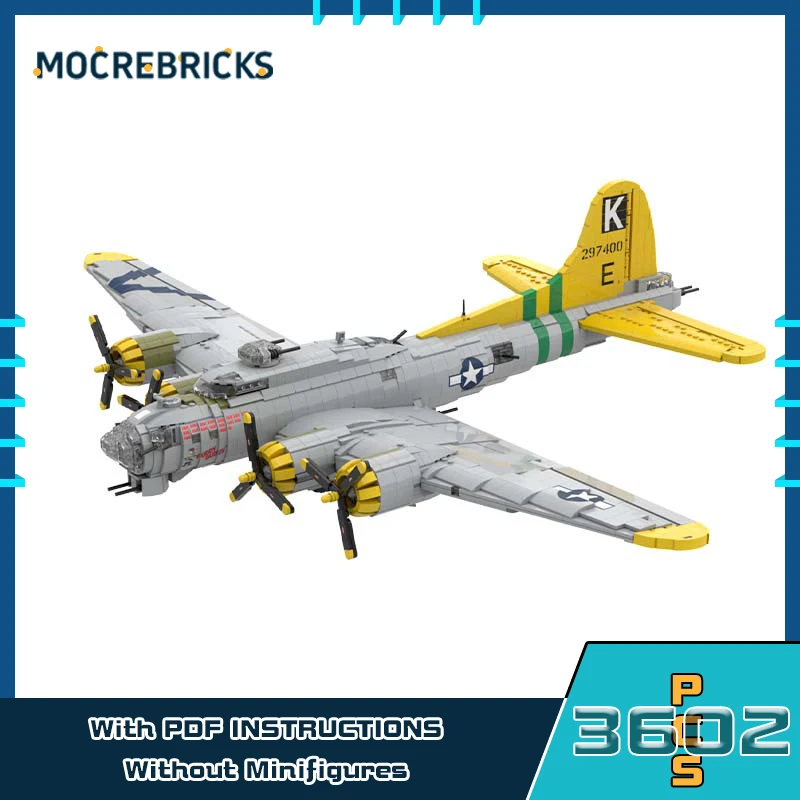 Heavy Bomber B-17G Flying Fortress Model WW II Air Force Strategic Weapon Building Blocks Advanced Bricks Children's Puzzle Toy