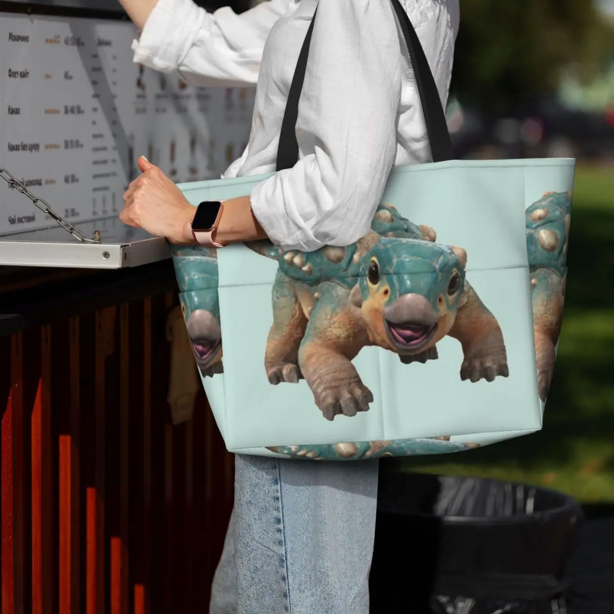 

Bumpy Ankylosaurus Magniventris Beach Tote Bag Sport Gym Yoga Duffle Large Tote Bag Women Travel Bag Fitness bag