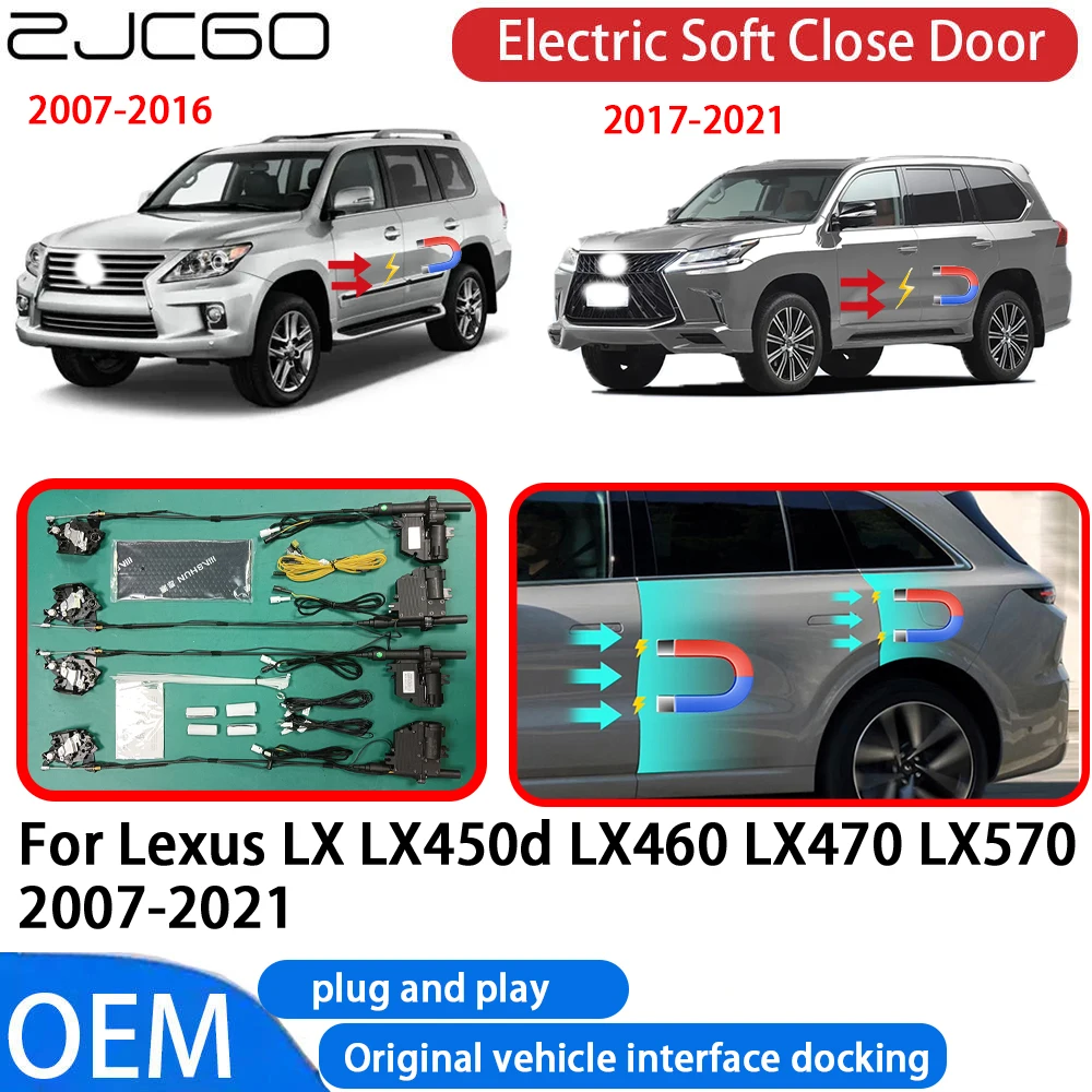 

ZJCGO for Lexus LX LX450d LX460 LX470 LX570 2007-2021 Car Automatic Electric Soft Close Door Closer System OEM Plug and Play