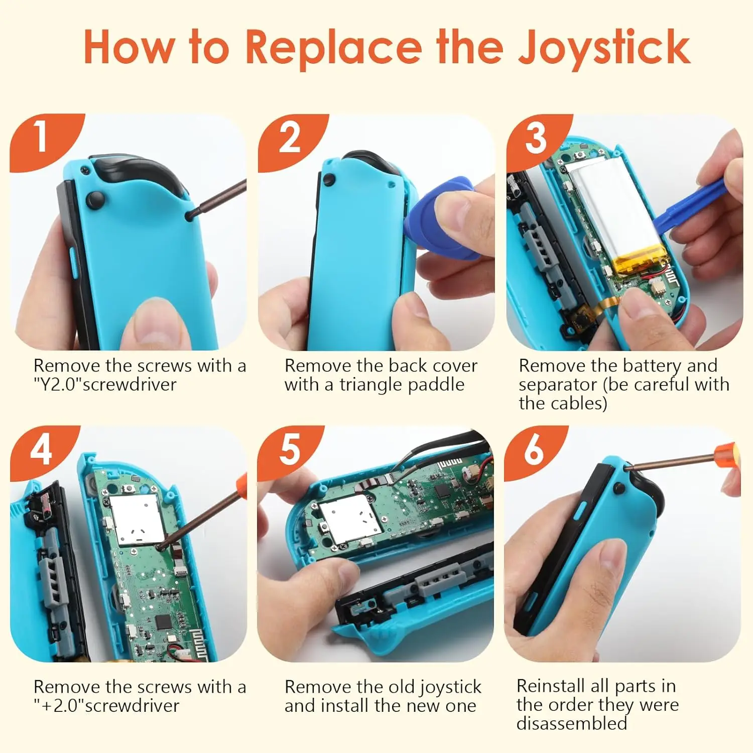 لنينتندو سويتش استبدال عصا التحكم الأصلية ثلاثية الأبعاد التناظرية متحكم الإبهام عصا ل سويتش لايت Joycon تحكم أداة إصلاح #5