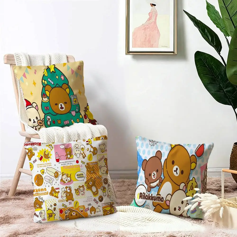 Cute Cartoon Anime R-Rilakkuma Pillow Anime Pillow Sofa Bed Head Pillow Cover Cushion Cover 45x45 cm Fashion