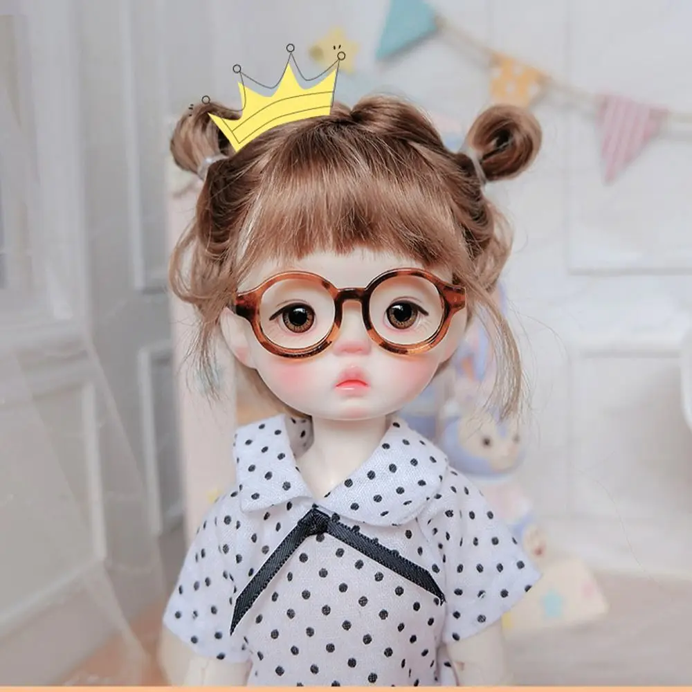 

Lovely Plastic Doll Mini Glasses Multi-color Miniature Round Frame Glasses Doll Accessory Doll Ornament