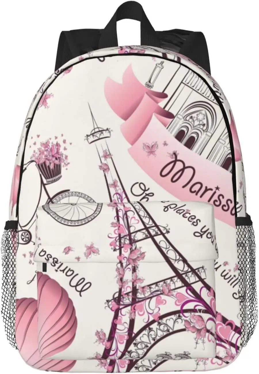 Romantic Paris Butterfly Print Adults Backpack Lightweight Backpacks for Hiking Work Laptop Backpack Men Women