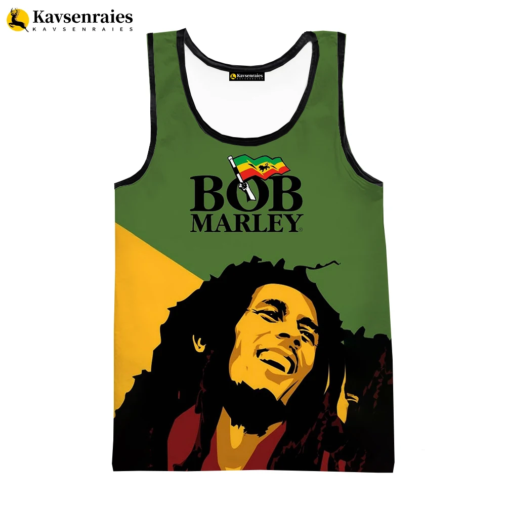 2023 Fashion Singer Bob Marley Vest Unisex Fitness Men Tank Tops Sleeveless Funny Undershirt Cosplay Black Reggae Music Shirt