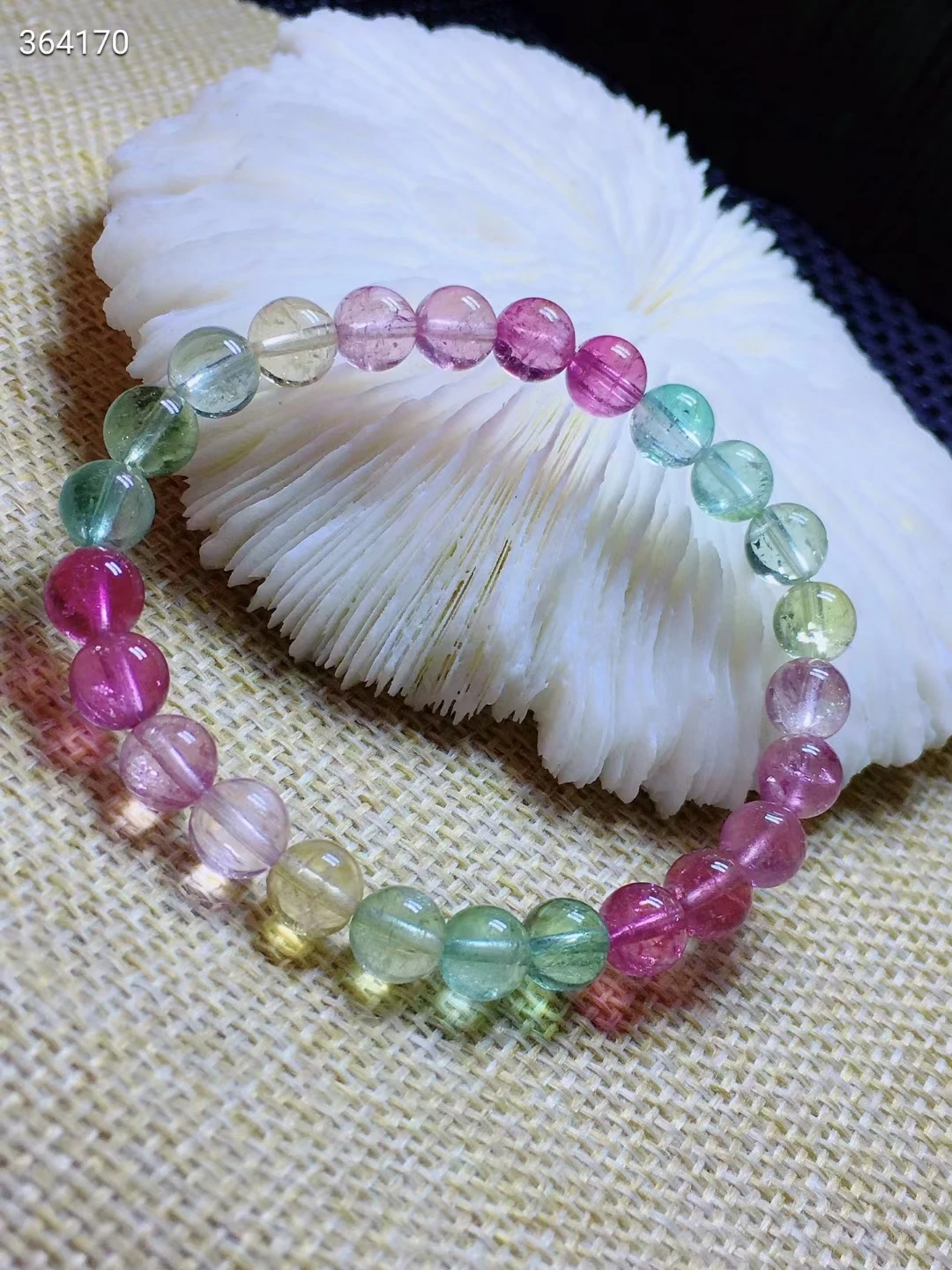 7MM Natural Colorful Tourmaline Clear Round Beads Bracelet Brazil Rainbow Candy Tourmaline Women Men AAAAAAA