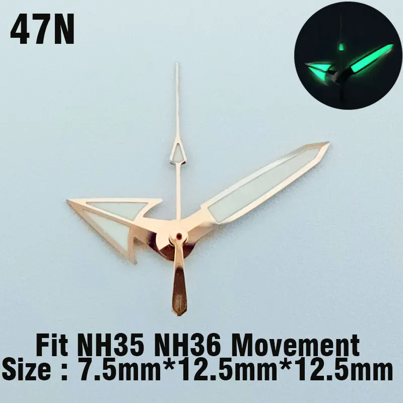 Hands Watch Pointer Green C3 Luminous Suitable For NH3 Series 34 35 36 Automatic Movement Watch Accessories